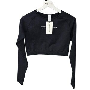 First Health Apparel Enhance Cropped Long Sleeve - Licorice, Size Large, NWT